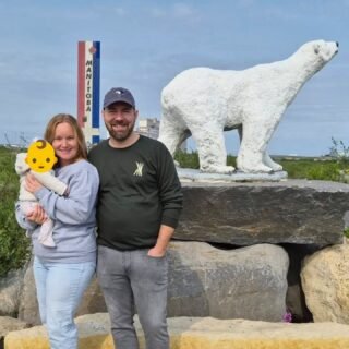 A few weeks ago we took our first trip as a family of 3 (along with Danae's parents, siblings, & their kids) all the way to Churchill! We drove to Thompson and then took the overnight train from there. Zoey did amazing on the train both ways.
I can't recommend going to Churchill enough! August is beluga season, and we got to see a fair share of them on our boat tour (Danae even went paddleboarding with the belugas earlier that day!) but we also got to see a mama polar bear with her cub on her back in the water. 🐻❄️
It was over 30c and smoky our first couple days there – wildly unreasonable for Churchill – but everything else was amazing. The murals everywhere, the friendly folks, the Inuit museum, the landscapes, the mural-covered abandoned planes and buildings out of town – all of it amazing.
(The second and third photos are from brief stops on the way to and from Thompson at Pisew Falls and Little Limestone Lake. We're starting with adventures early! Haha.)
Edit: I have no idea why that first photo looks so low-res after uploading. But I'm not reposting everything, so it is what it is. 😂